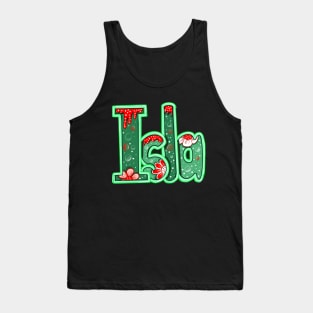 Isla girls first name in green Personalized personalised customised name Isla Tank Top